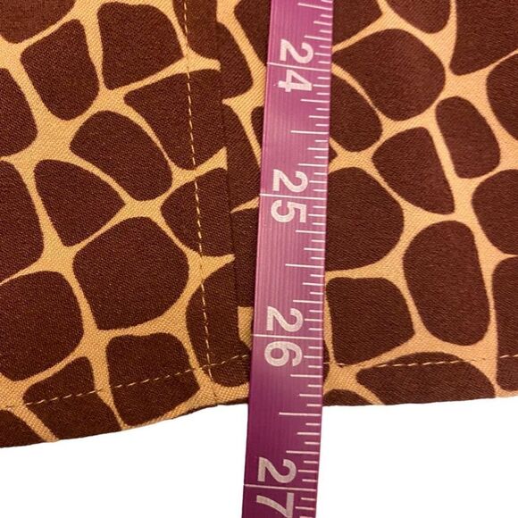 Denim & Co Long Sleeve Giraffe Print Button Down Vintage Y2K Top Size M - Picture 13 of 13